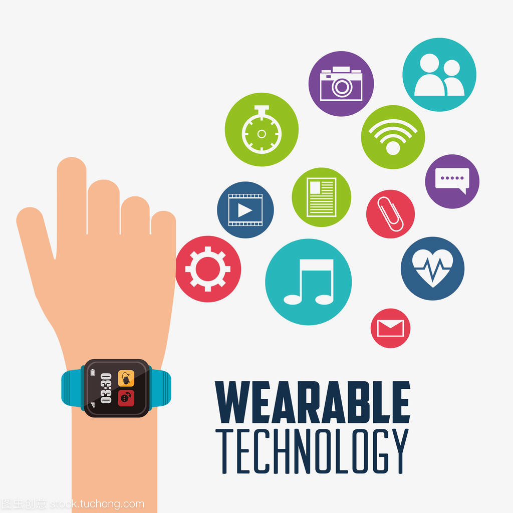 手智能手表消息的应用程序可穿戴式技术